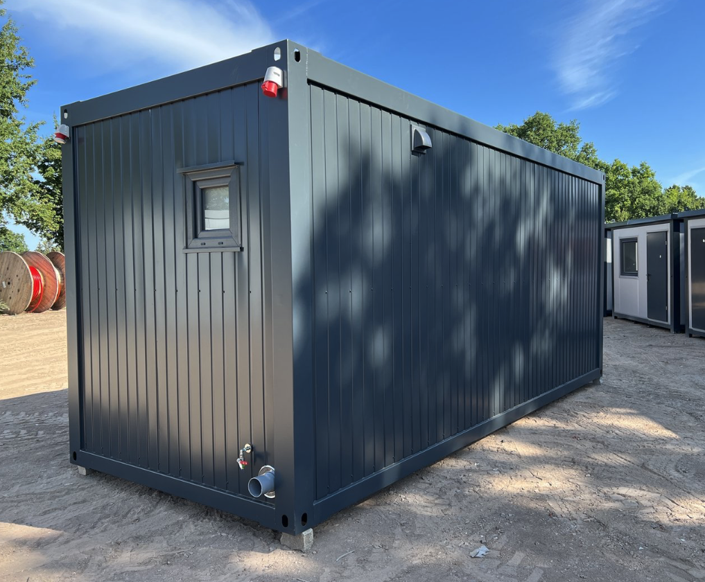 Wohncontainer 6,00 x 2,44 m mit Küchenzeile, WC und Dusche