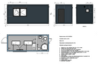 Wohncontainer 6,00 x 2,44 m mit Küchenzeile, WC und Dusche